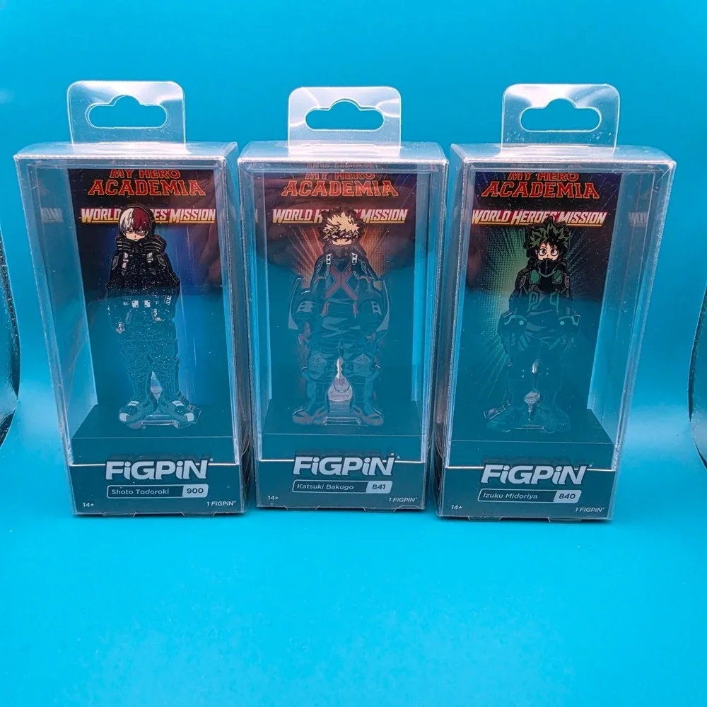 FiGPiN My Hero Academia World Heroes Mission Todoroki Bakugo Midoriya 3pc New